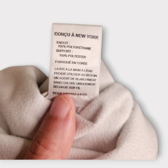 Intermix Womens Kiston Faux Leather Drawstring Cropped Pants Tan 6 Sleek Neutral - Picture 7 of 7